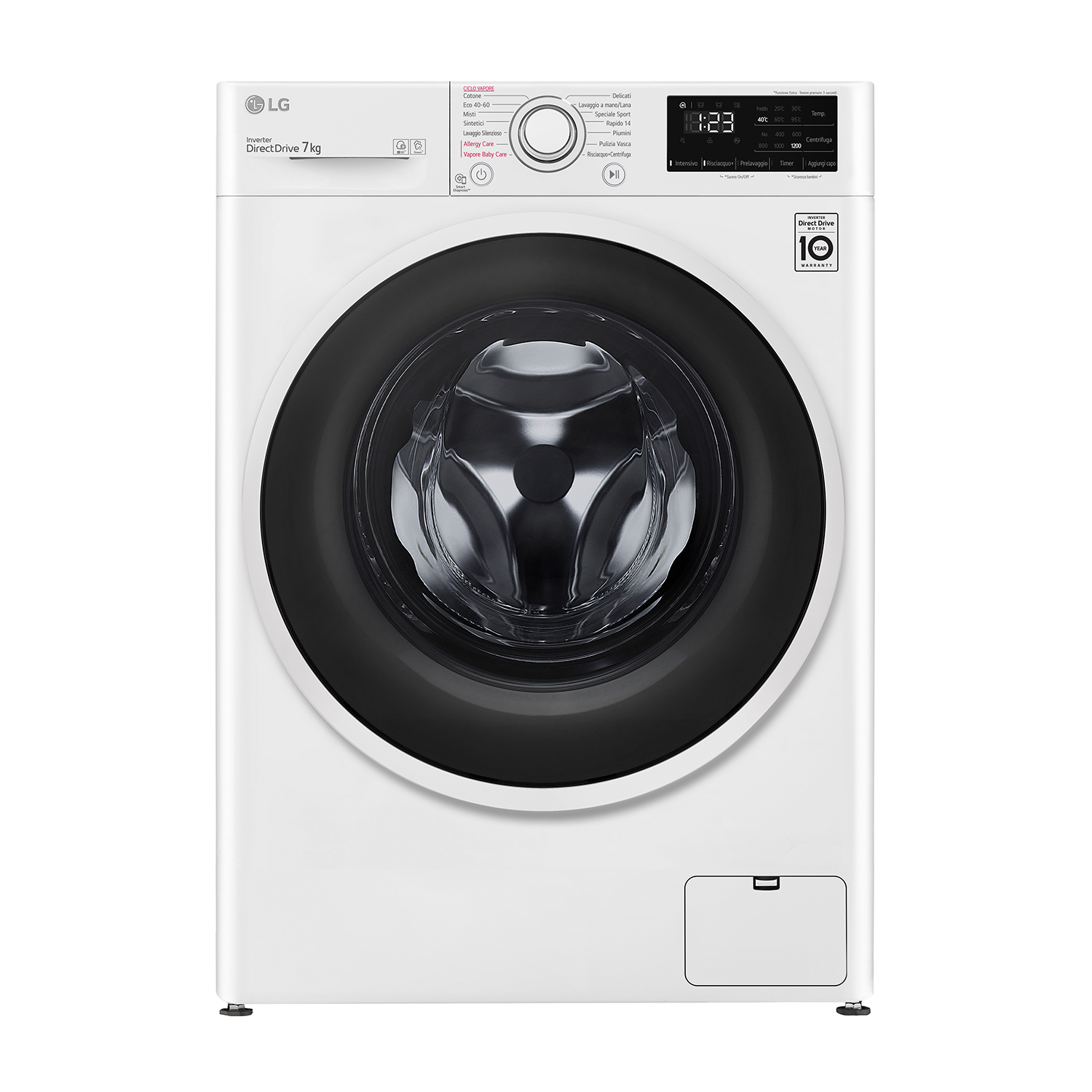 LG F2Wv3S7She Lavatrice Slim, Caricamento frontale, 7 kg, 47,5 cm, Classe D