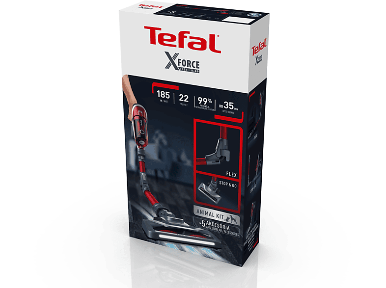 TEFAL TY9679 X-Force 8.60 Animal Kablosuz Dikey Şarjlı Süpürge Kırmızı_6