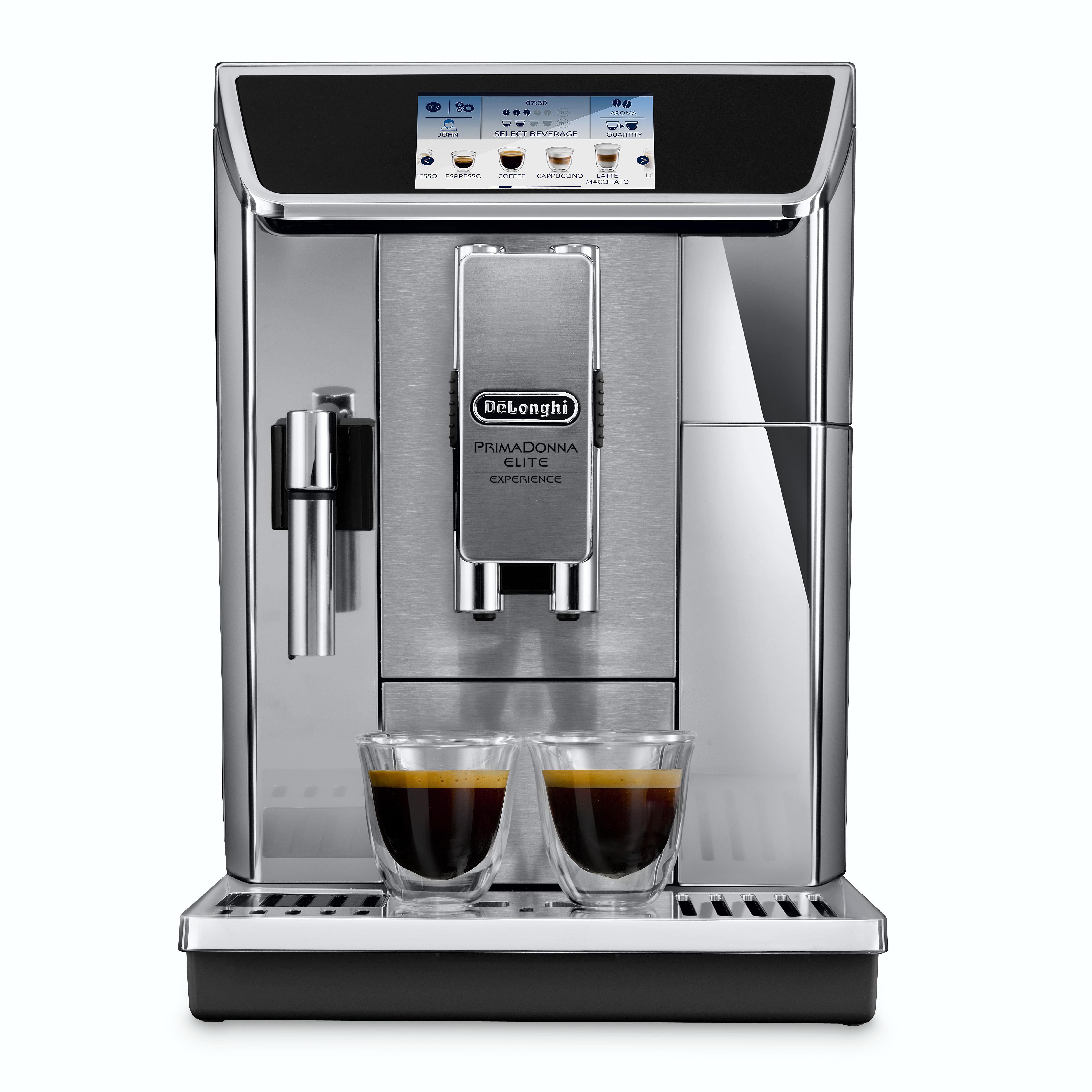 DELONGHI PrimaDonna Elite Experience ECAM656.85.MS - 13 Kaffeespezialitäten Kaffeevollautomat Silber/Schwarz