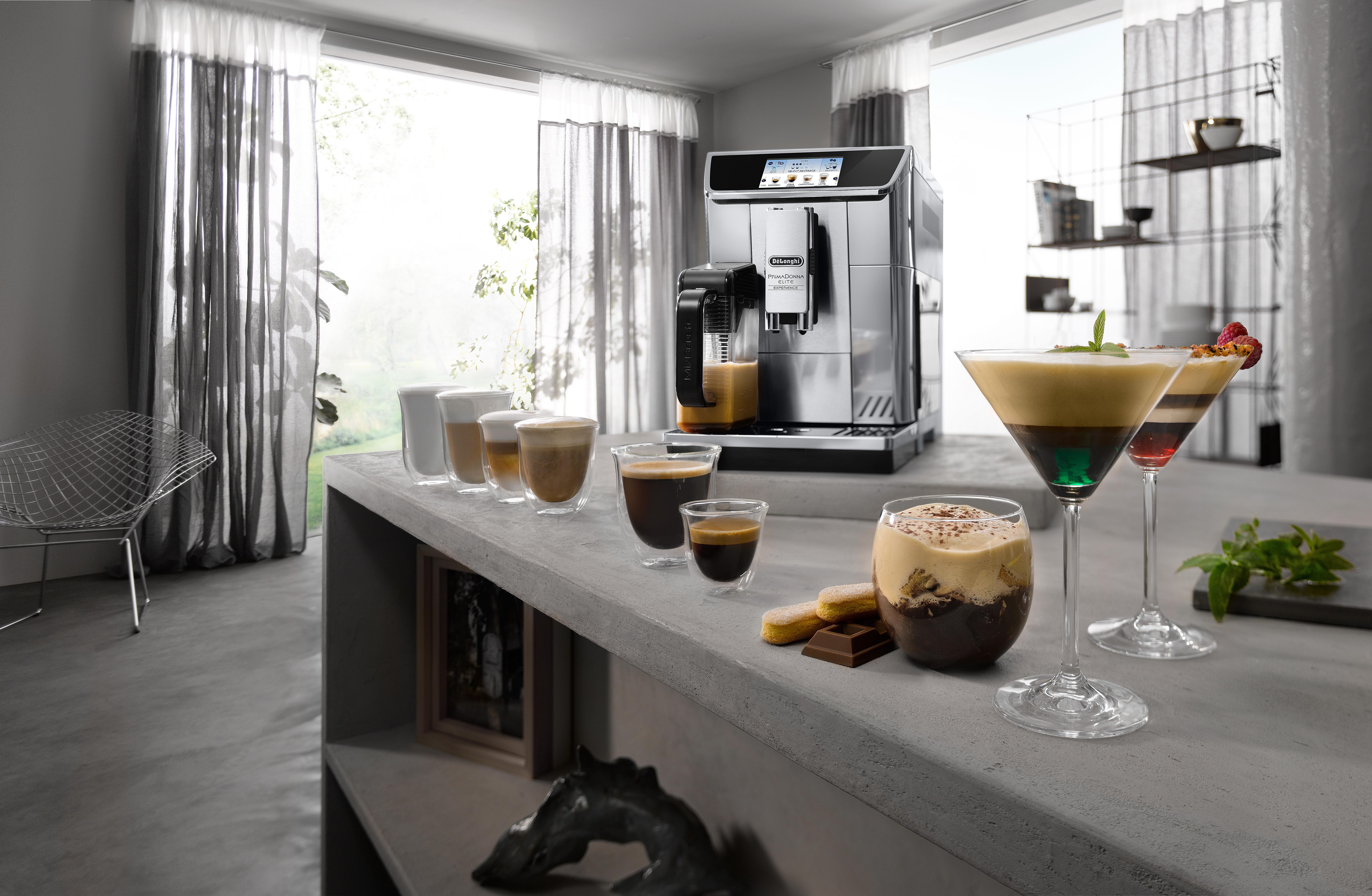 DELONGHI PrimaDonna Elite Experience ECAM656.85.MS - 13 Kaffeespezialitäten Kaffeevollautomat Silber/Schwarz