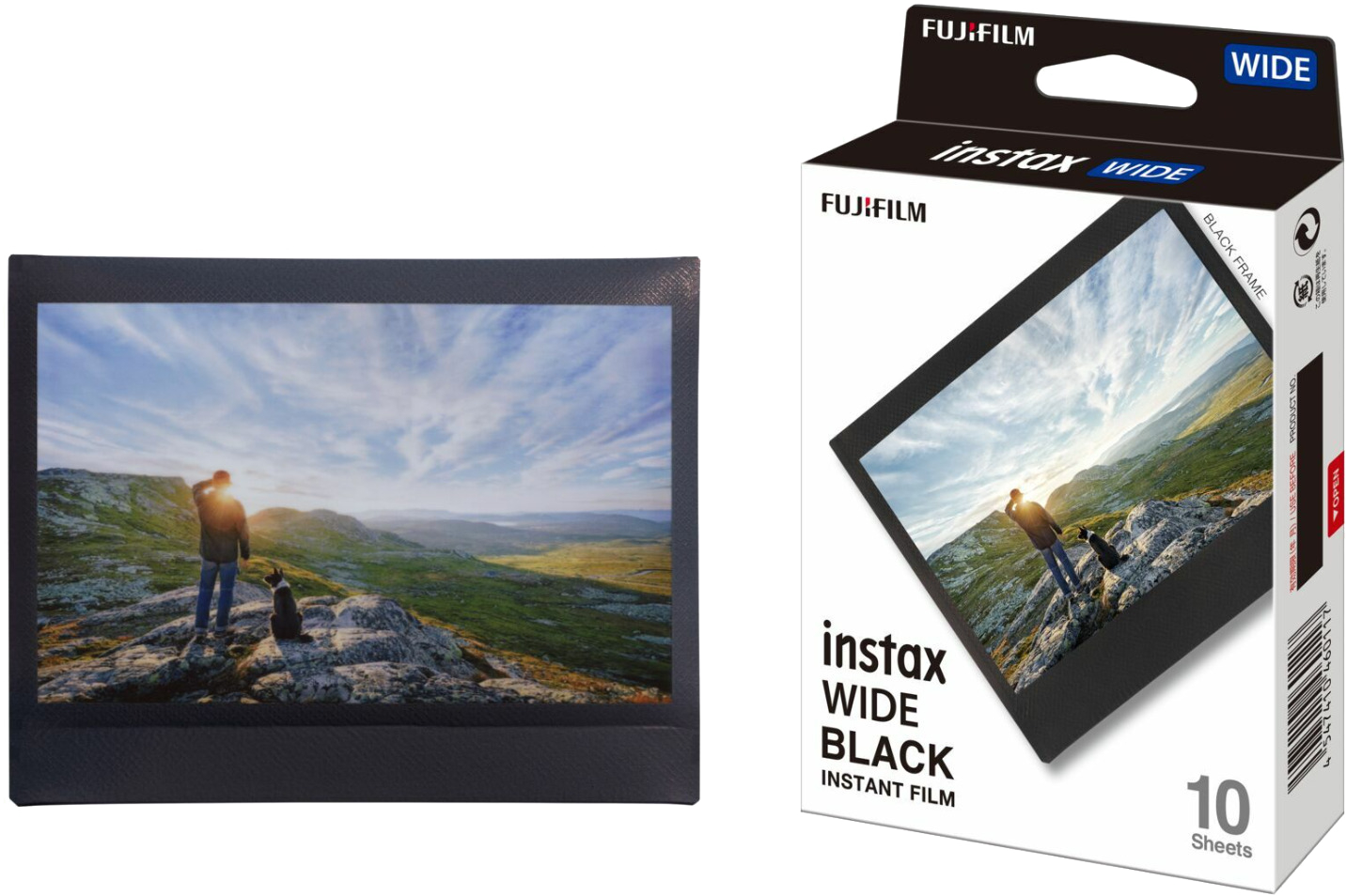 FUJIFILM 16745028 Instax Wide Film Black Frame 10Kép - Instant