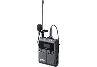 GODOX TX1 UHF Transmitter mit Lavalier Mikrofon, 3.5mm/USB-C, 100m Reichweite, Schwarz