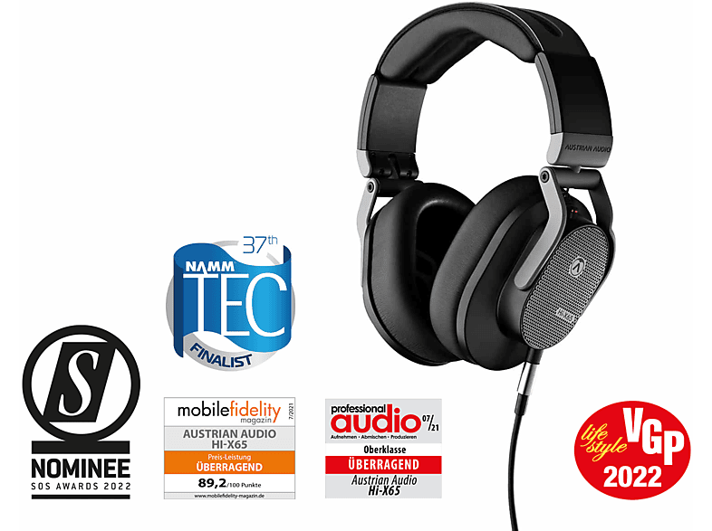 Austrian Audio Hi-X65 Professioneller offener, ohrumschließender Kopfhörer