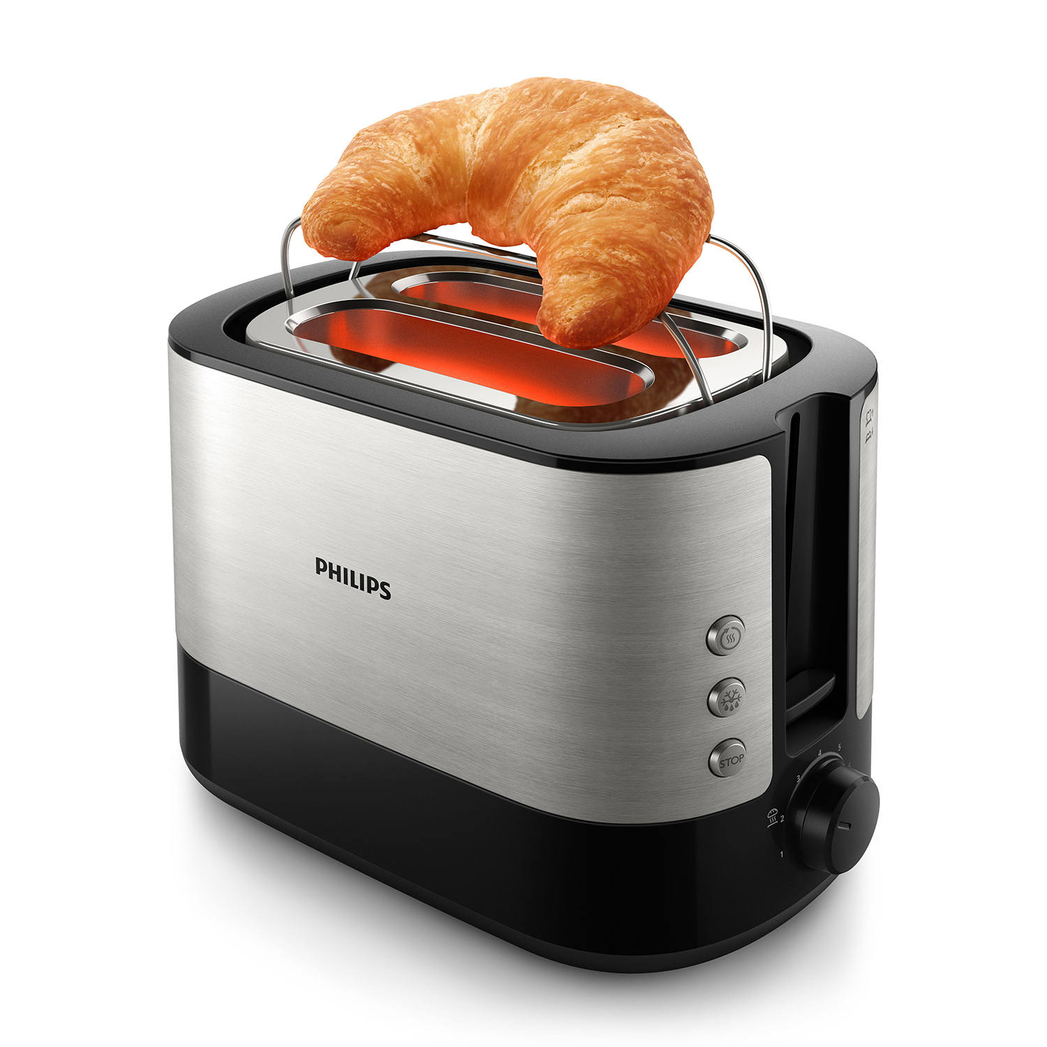 Tostapane con croissant sopra.