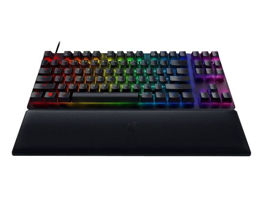 RAZER Huntsman V2 Tenkeyless - Gaming Tastatur, Kabelgebunden, QWERTZ, Tenkeyless (TKL), Mechanisch, Razer Linear Optical Switch (Rot), Schwarz