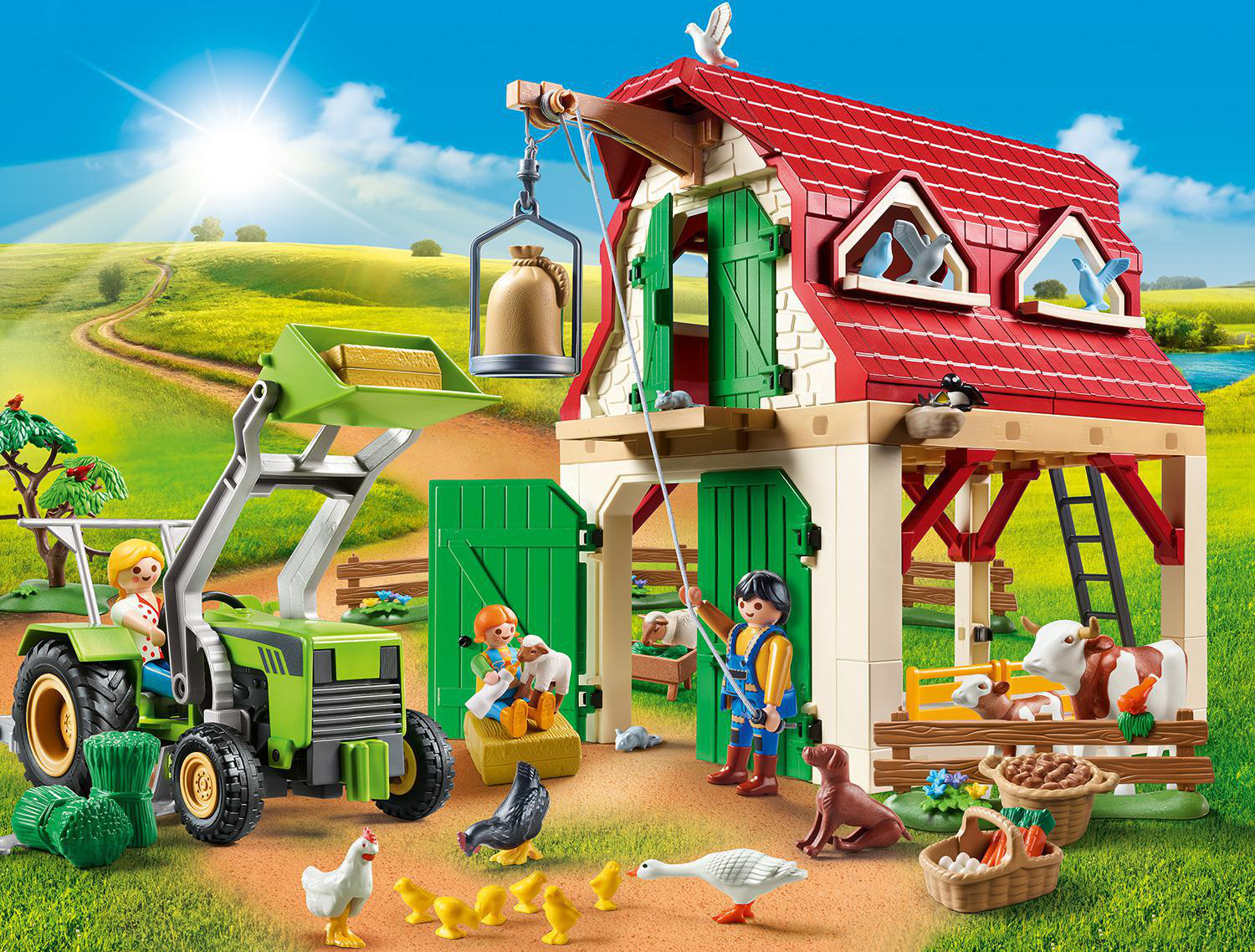 PLAYMOBIL 70887 Bauernhof mit Kleintieraufzucht Spielset, Mehrfarbig