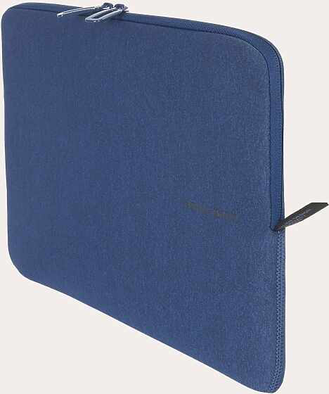 Blaue Laptoptasche mit Reißverschluss.