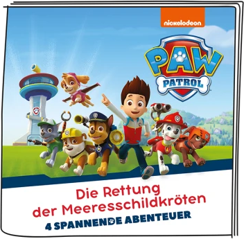 Couverture d'un DVD de la Pat' Patrouille. Comprend les personnages et du texte en allemand.