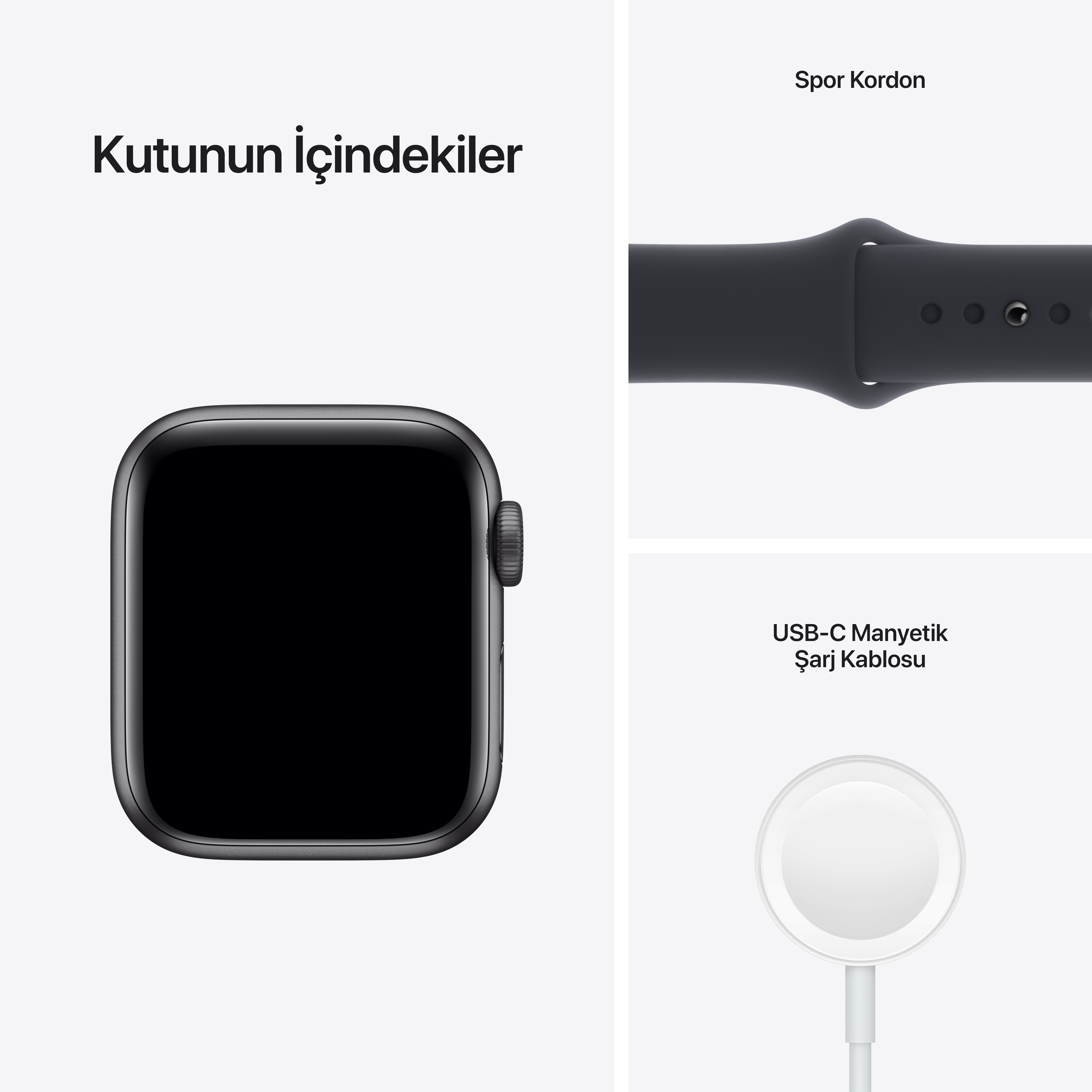 APPLE Watch Series SE 1.Nesil GPS 44mm Uzay Grisi Alüminyum Kasa ve Spor Kordon