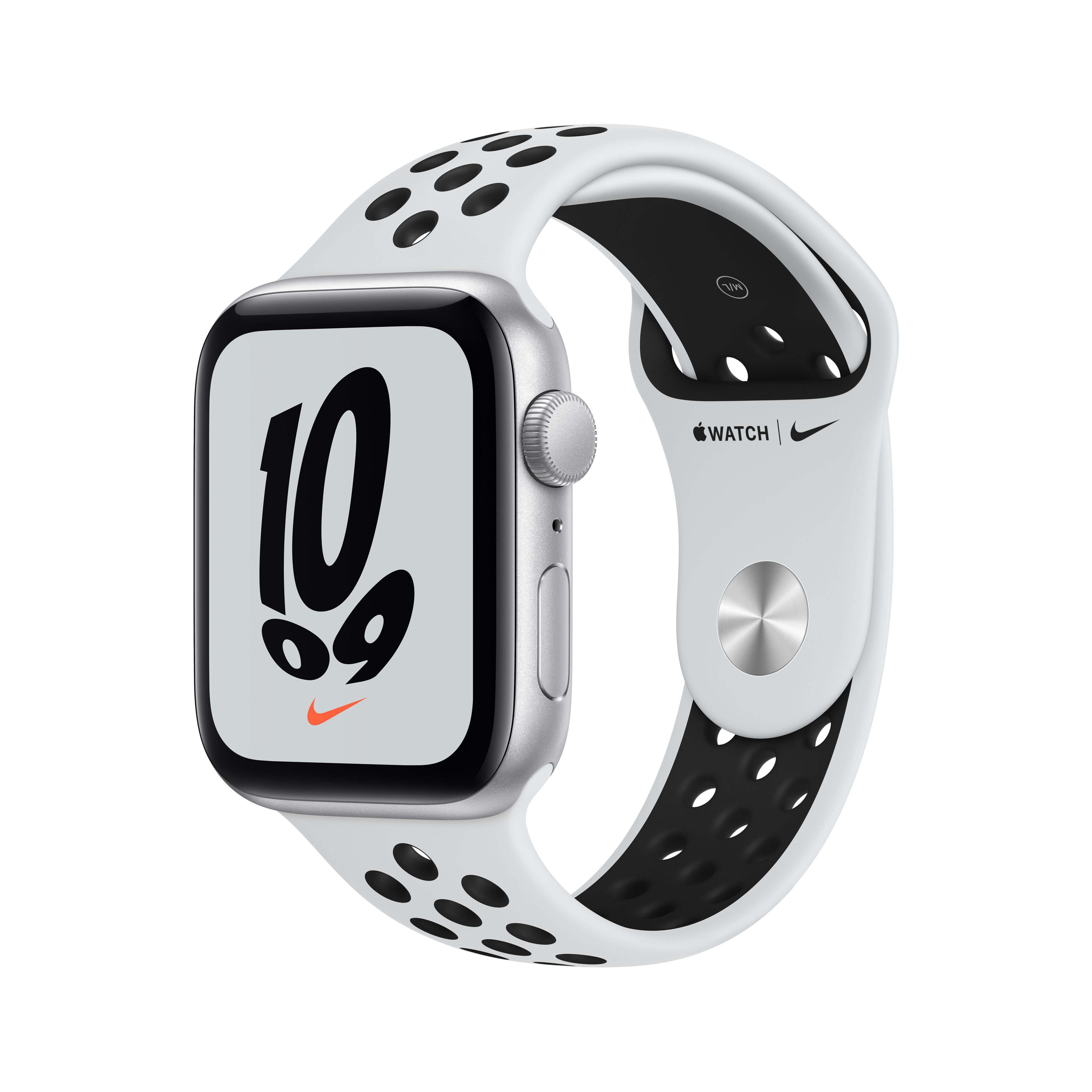 APPLE Watch Nike SE GPS, 44mm Gümüş Rengi Alüminyum Kasa ve Saf Platin/Siyah Nike Spor Kordon Akıllı Saat