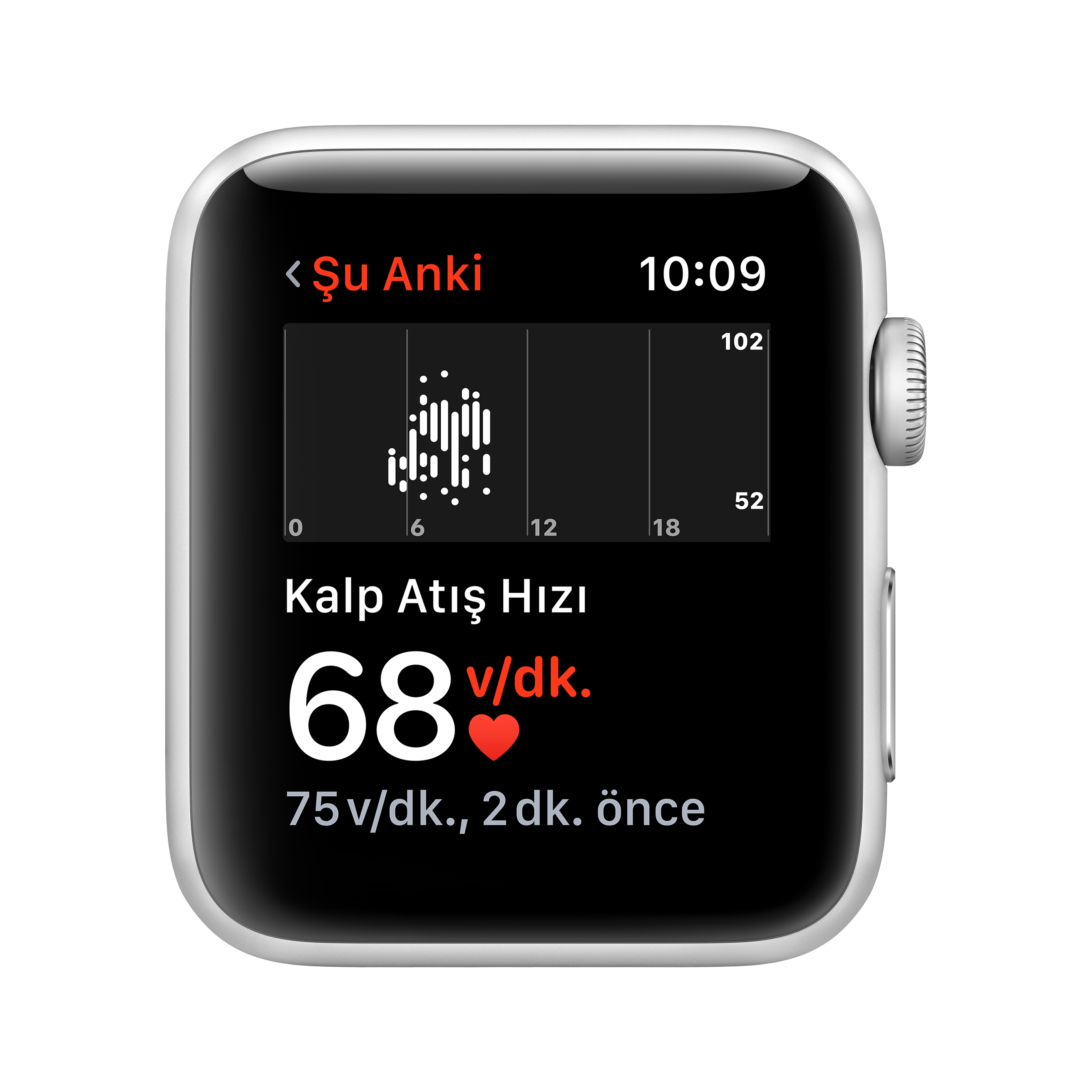 APPLE Watch Series 3 GPS, 42mm Gümüş Rengi Alüminyum Kasa ve Beyaz Spor Kordon