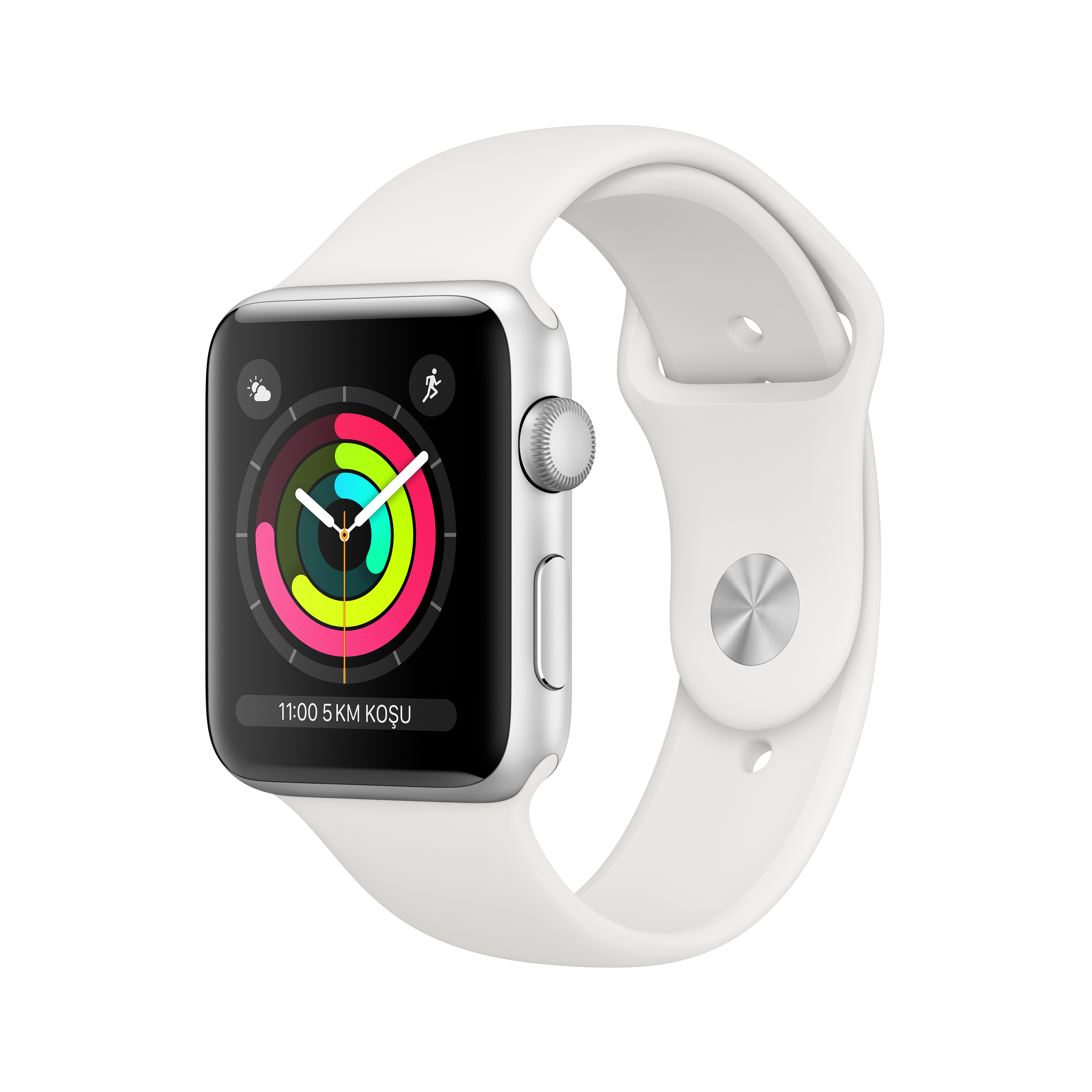 APPLE Watch Series 3 GPS, 42mm Gümüş Rengi Alüminyum Kasa ve Beyaz