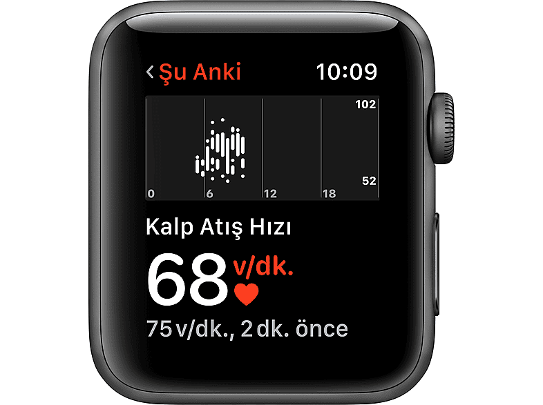 APPLE Watch Series 3 GPS, 42mm Uzay Grisi Alüminyum Kasa ve Siyah