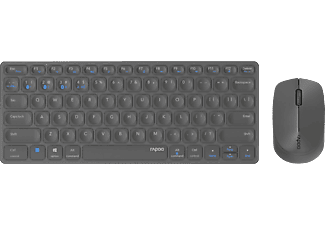 RAPOO 9600M - Clavier + souris (Gris foncé)