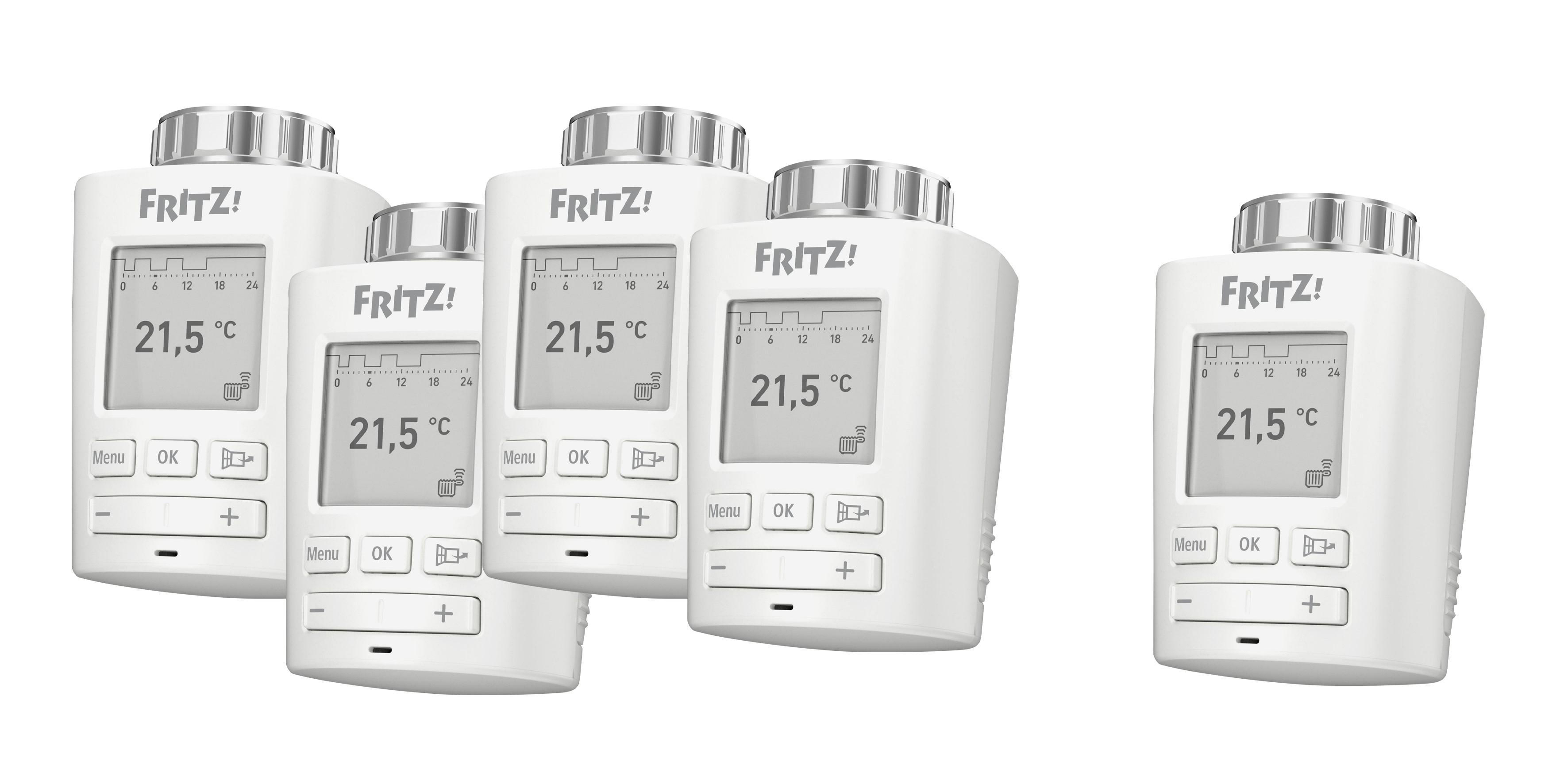 AVM FRITZ!DECT 301 5er Set Heizkörperthermostat, Weiß