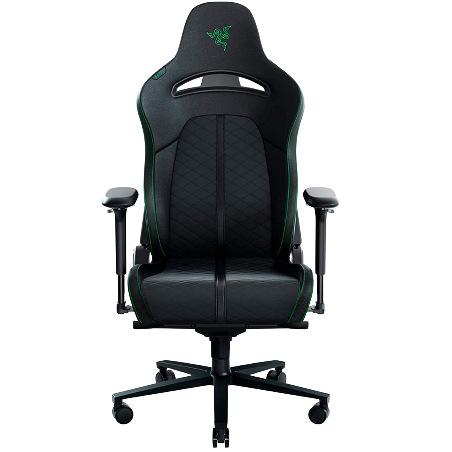 Silla gaming - Razer Enki, Reposabrazos 4D, Carga máxima 136 kg, Cuero sintético, Arco lumbar, Negro/Verde