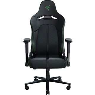 Silla gaming - Razer Enki X, Reposabrazos 2D, Carga máxima 136 kg, Cuero sintético, Arco lumbar, Negro/Verde