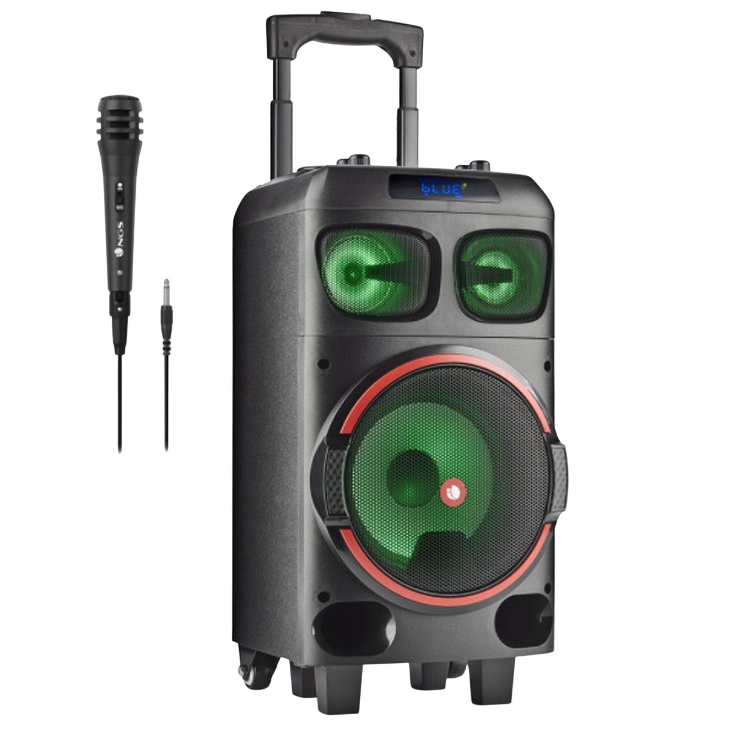 Altavoz inalámbrico - NGS Premium Speaker Wild Dub Zero, 120 W, Bluetooth, Micrófono con cable, Negro