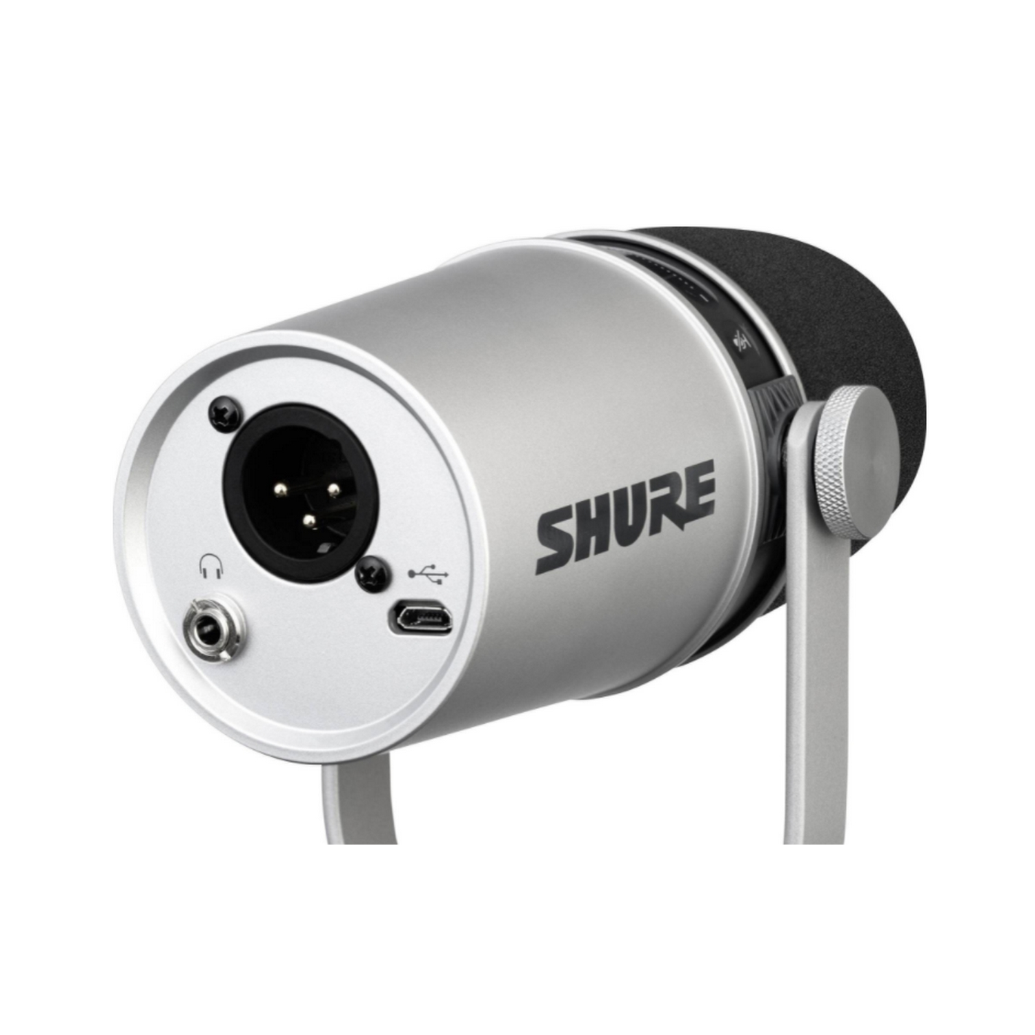 Micrófono - Shure MV7-S, Híbrido XLR / USB, Impedancia 314 ohms, 50 - 16000 Hz, Patron polar cardiode, Plata