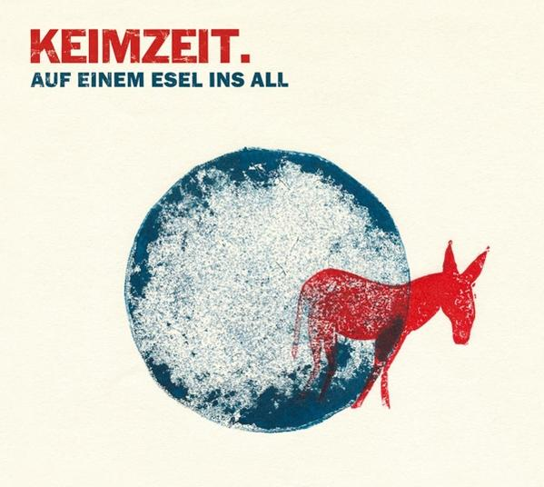 Albumcover von Keimzeit, mit einem roten Esel in einem blauen Kreis.