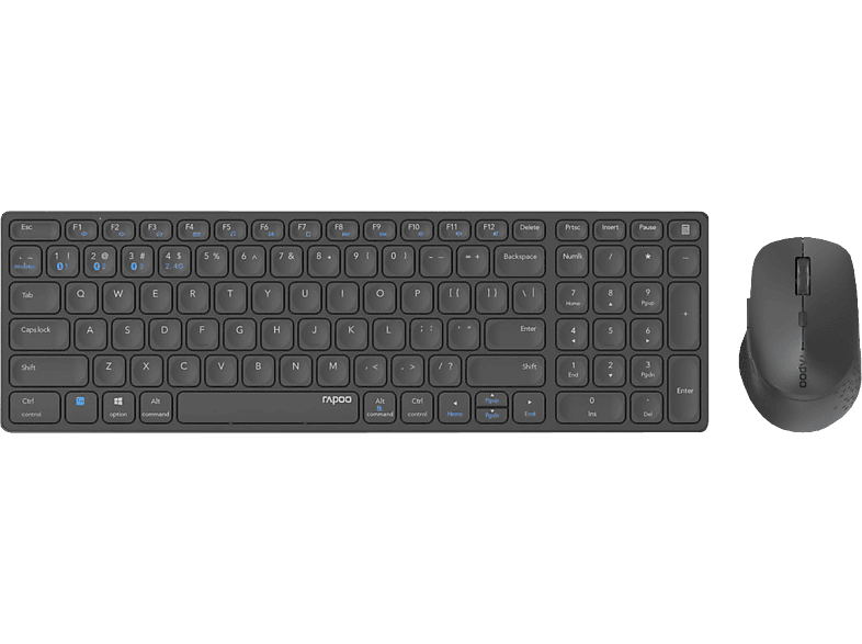 RAPOO 9700M - Tastatur + Maus (Dark-Grey)