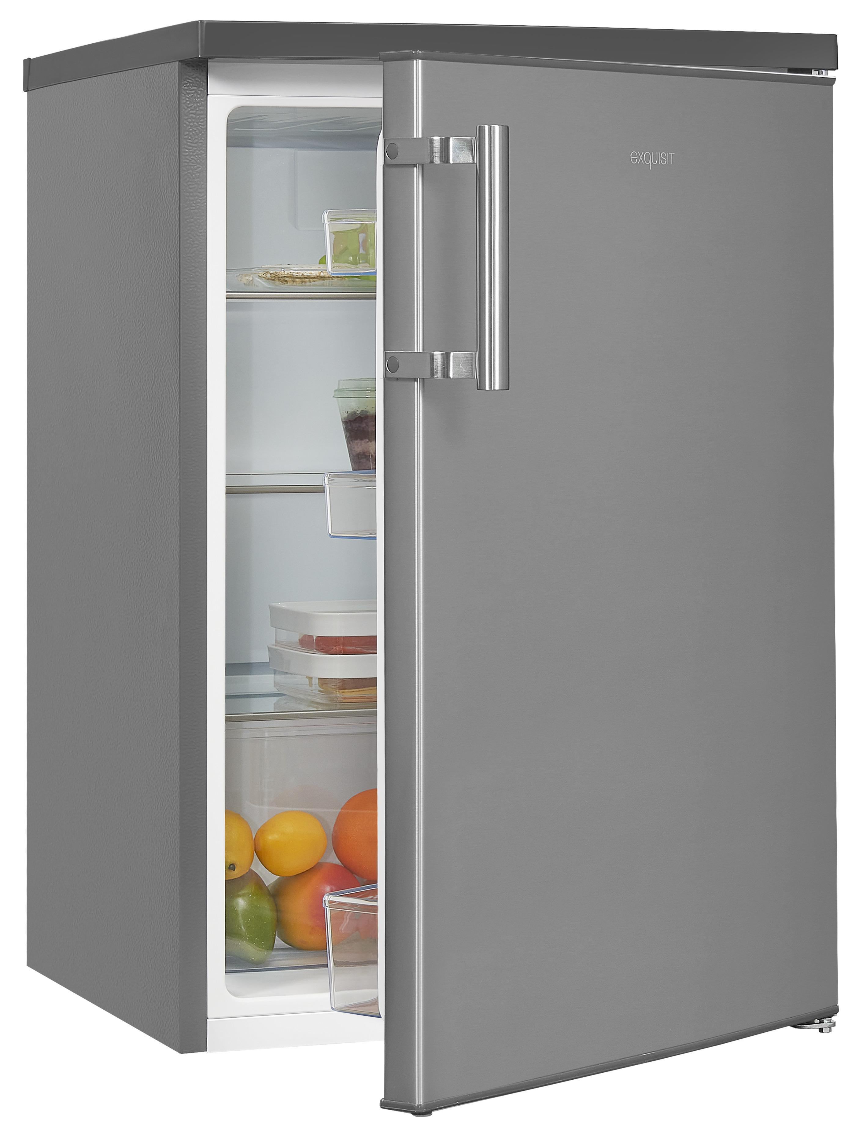EXQUISIT KS16-V-H-010D Kühlschrank (133 l, D, 850 mm hoch, Inoxlook)