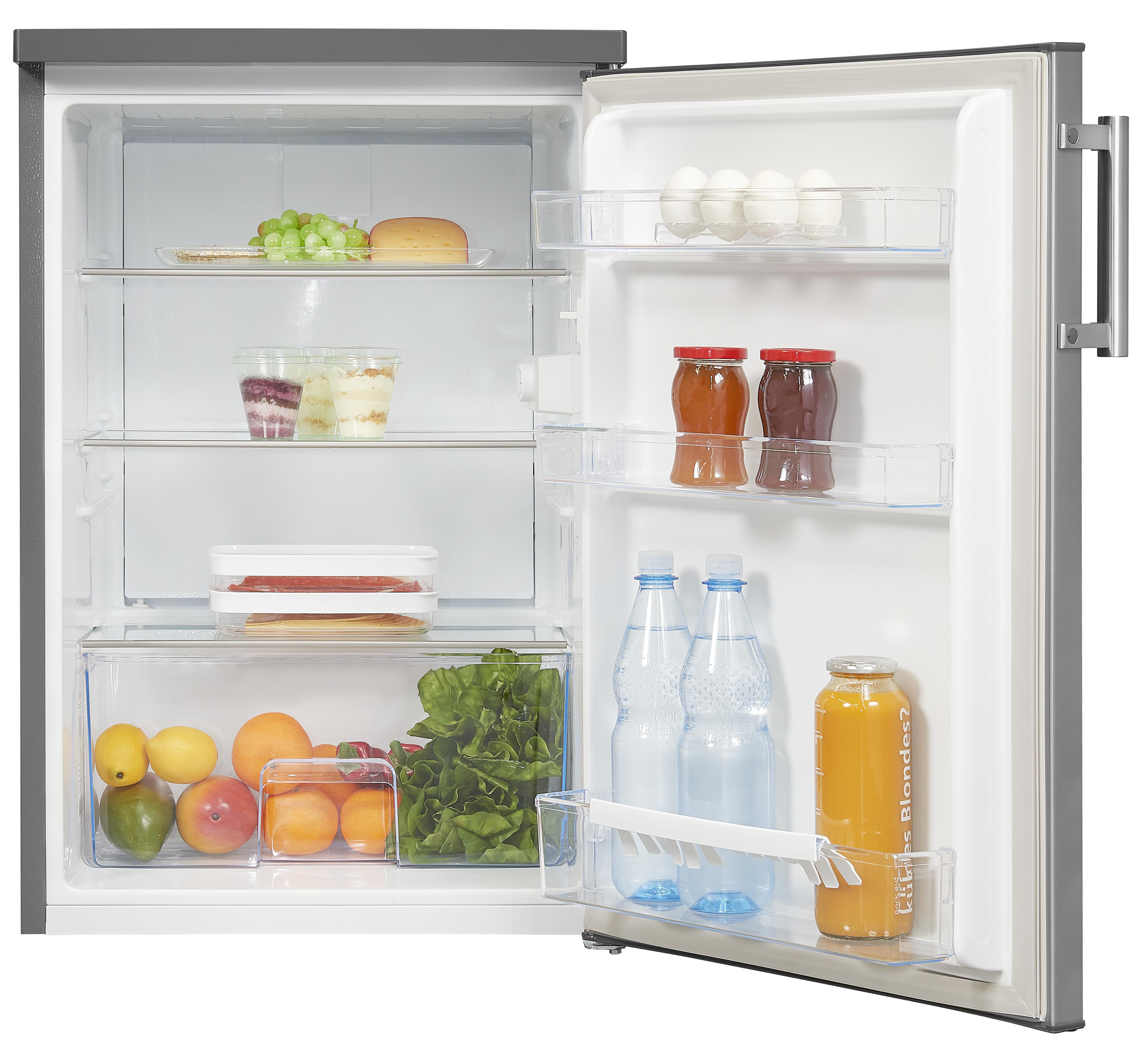 EXQUISIT KS16-V-H-010D Kühlschrank (133 l, D, 850 mm hoch, Inoxlook)