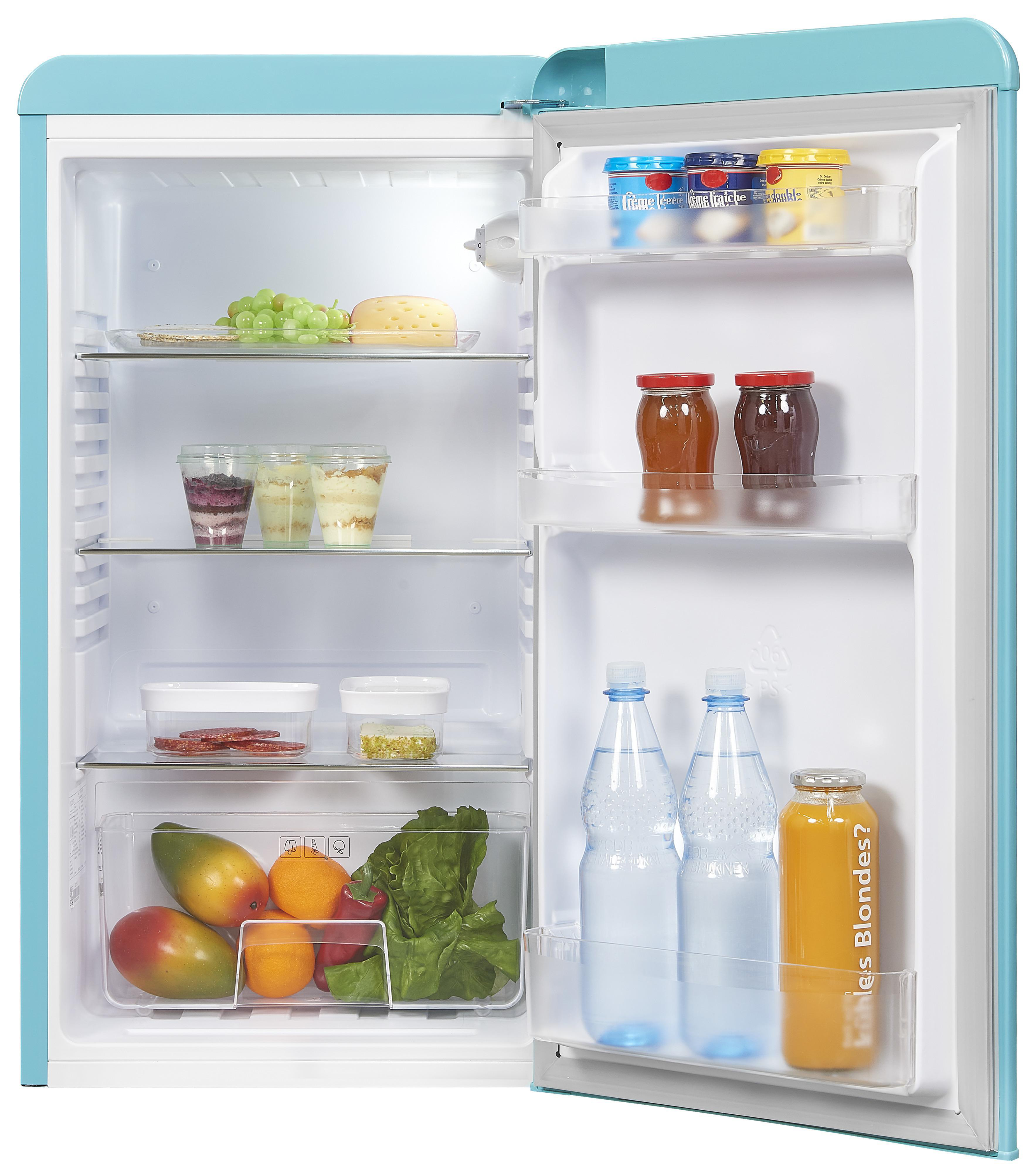 EXQUISIT RKS100-V-H-160F Kühlschrank (94 l, F, 905 mm hoch, Taubenblau)
