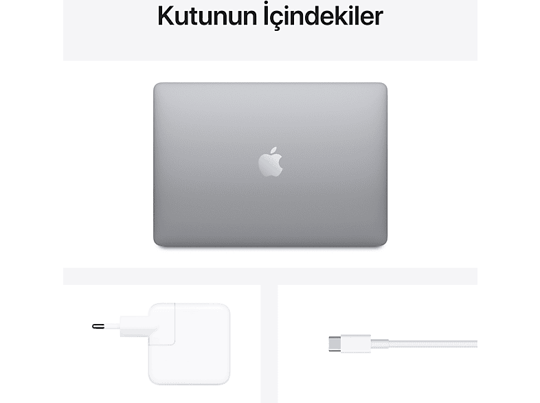 APPLE MGN63TU/A MacBook Air M1 8GB-256GB SSD 13.3inç Uzay Grisi_5