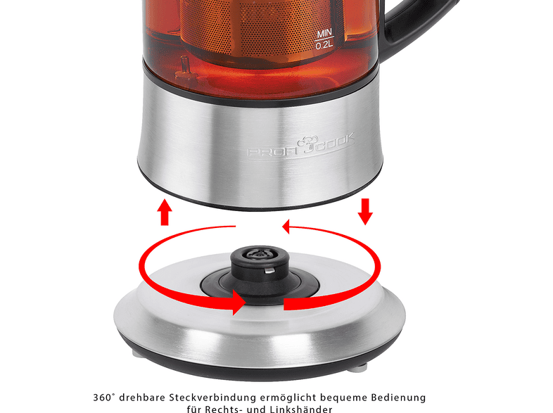 Profi Cook PC-TK 1165 Glas Tee-/Wasserkocher 0.5l; Tee- und Wasserkocher — Foto 3 von 5
