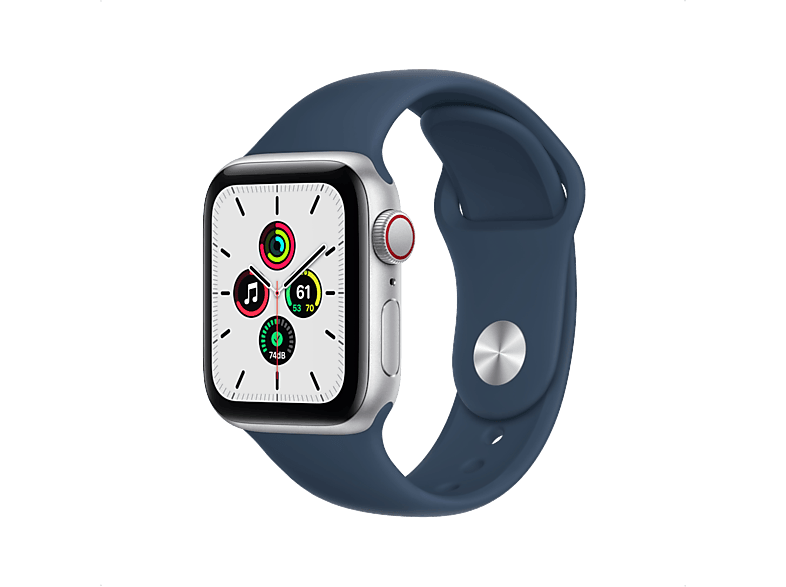 APPLE Watch Series SE GPS + Cellular - Aluminium kast Zilver 40mm, Sportbandje Abyss Blauw (MKQV3NF/A)