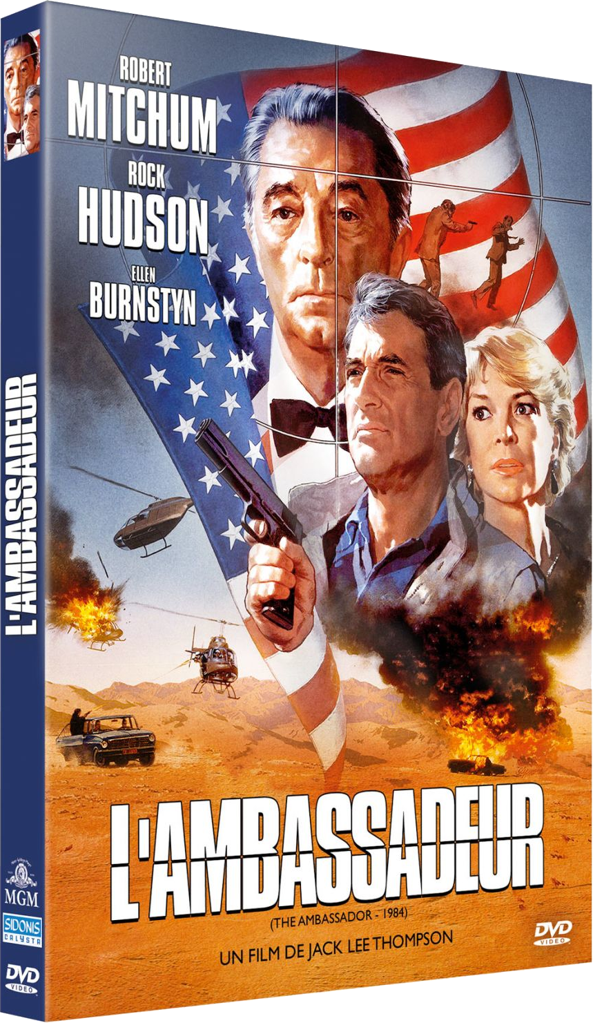 DVD-hoes voor 'L'Ambassadeur' met Robert Mitchum en Rock Hudson.
