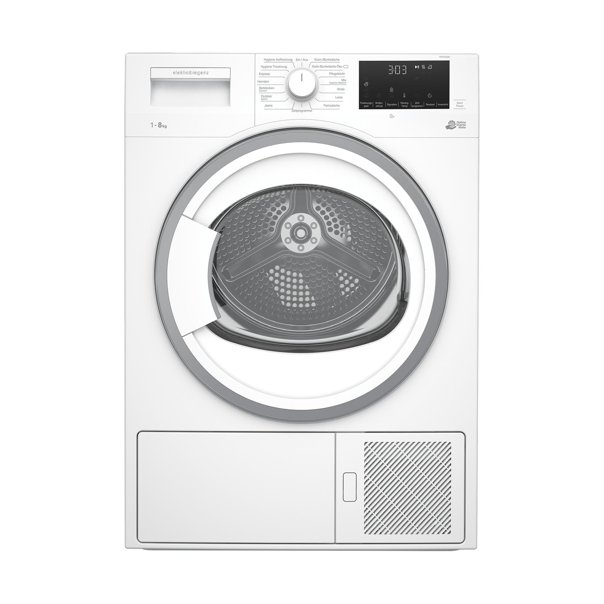 ELEKTRA BREGENZ TKFN 8530 Wärmepumpentrockner (8 kg), Weiß)