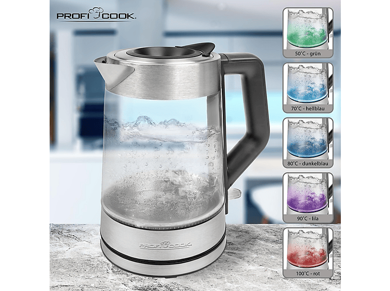 Profi Cook PC-WKS 1190 G Wasserkocher (Edelstahl, 1.7 l, 2200 Watt) — Foto 2 von 5