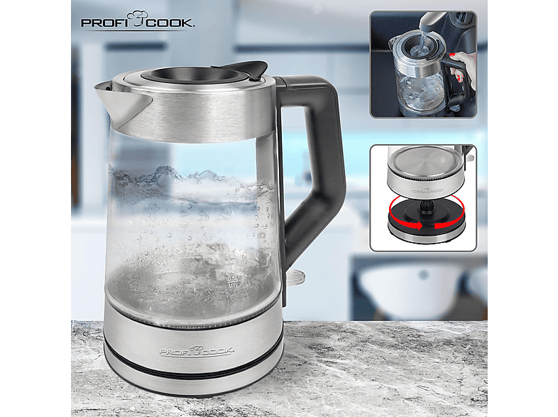 Profi Cook PC-WKS 1190 G Wasserkocher (Edelstahl, 1.7 l, 2200 Watt) — Foto 3 von 5
