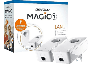 Adaptador PLC - Devolo Magic 1 LAN, PLC, 1200 Mbps, para red Domestica, 2 Unidades