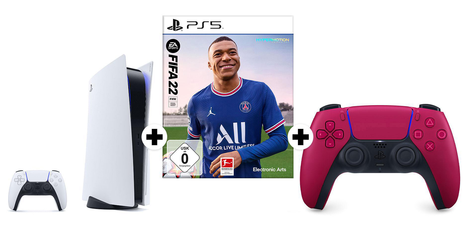 SONY PlayStation®5 + FIFA 22 + Dualsense Controller Cosmic Red