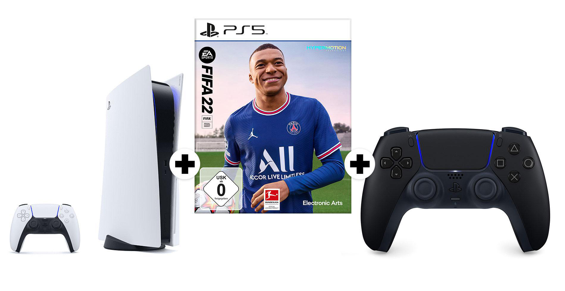 SONY PlayStation®5 + FIFA 22 + Dualsense Controller Midnight Black