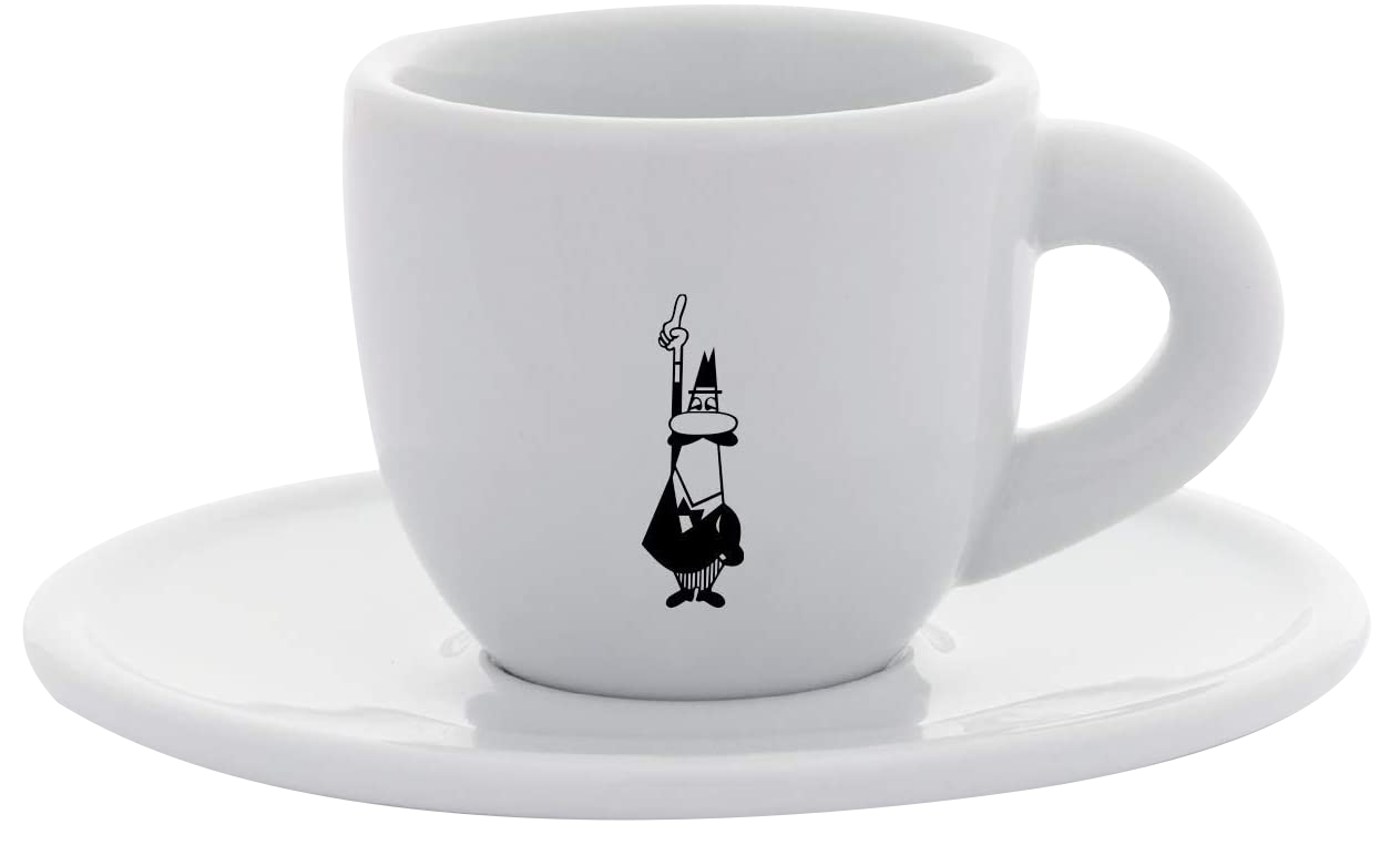 BIALETTI Y0TZ097 Moka csésze tányérral, fehér