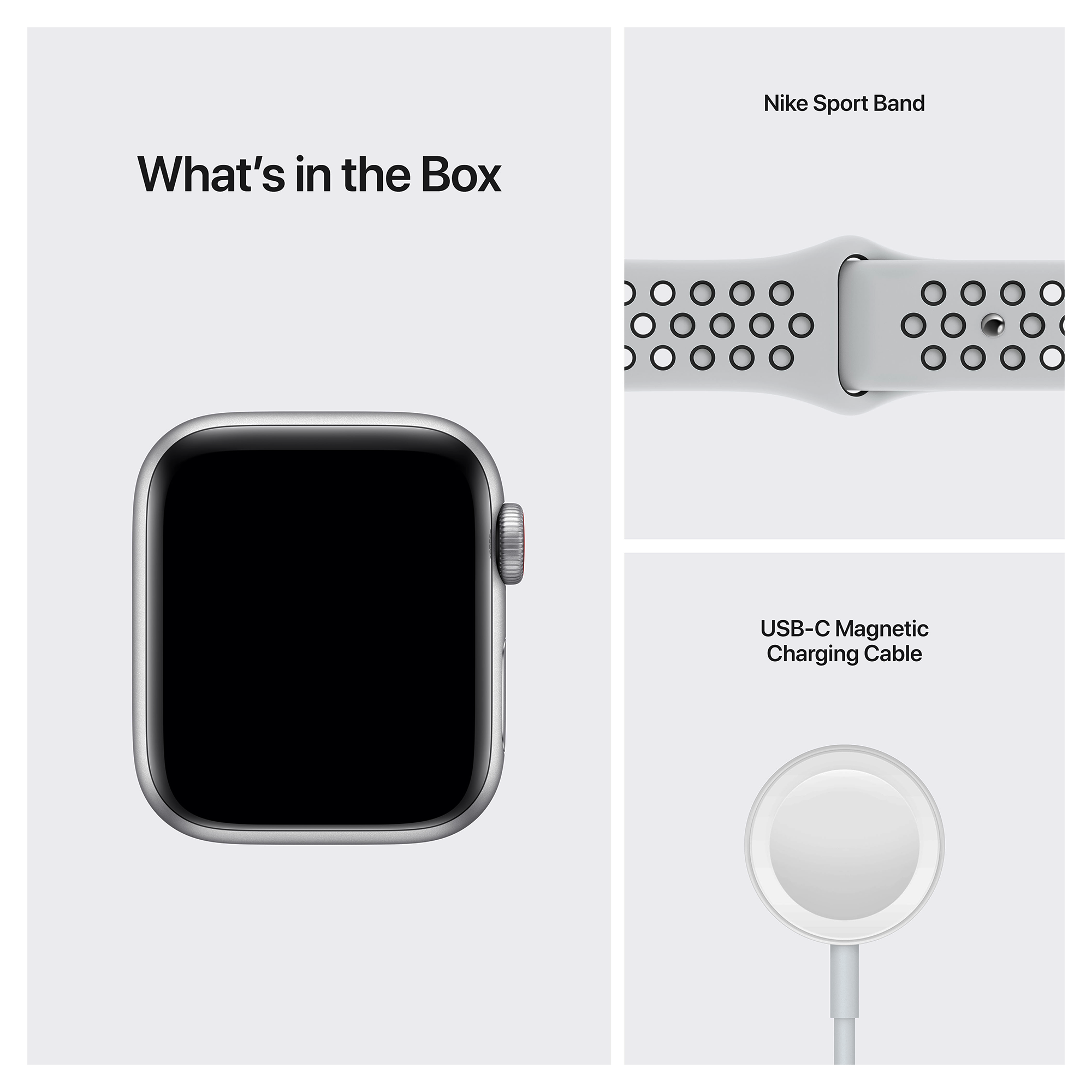 APPLE Watch SE Nike+ 40 mm zilver aluminium / zwarte sportband
