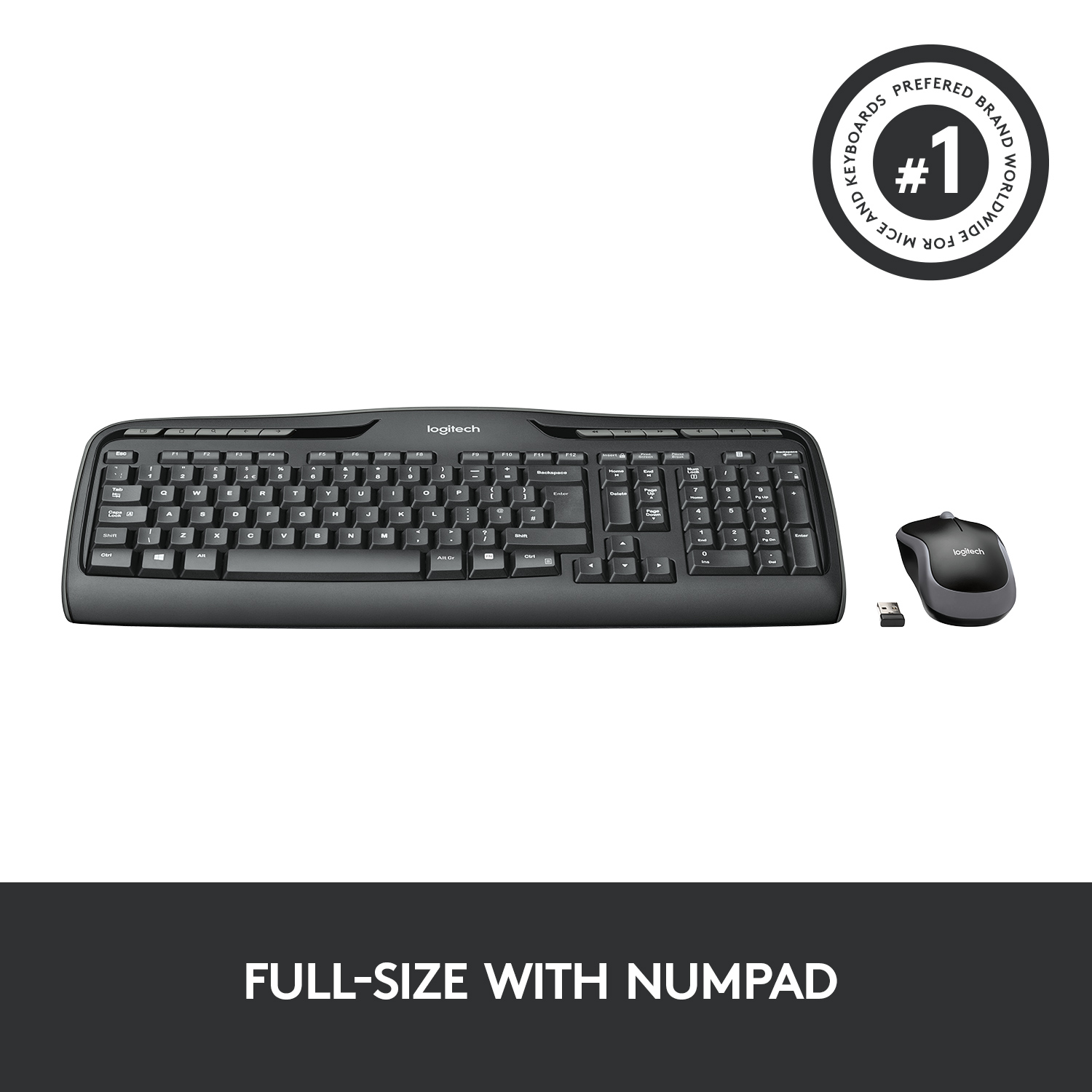 LOGITECH MK330 WIRELESS COMBO - Tastatur & Maus (Schwarz)