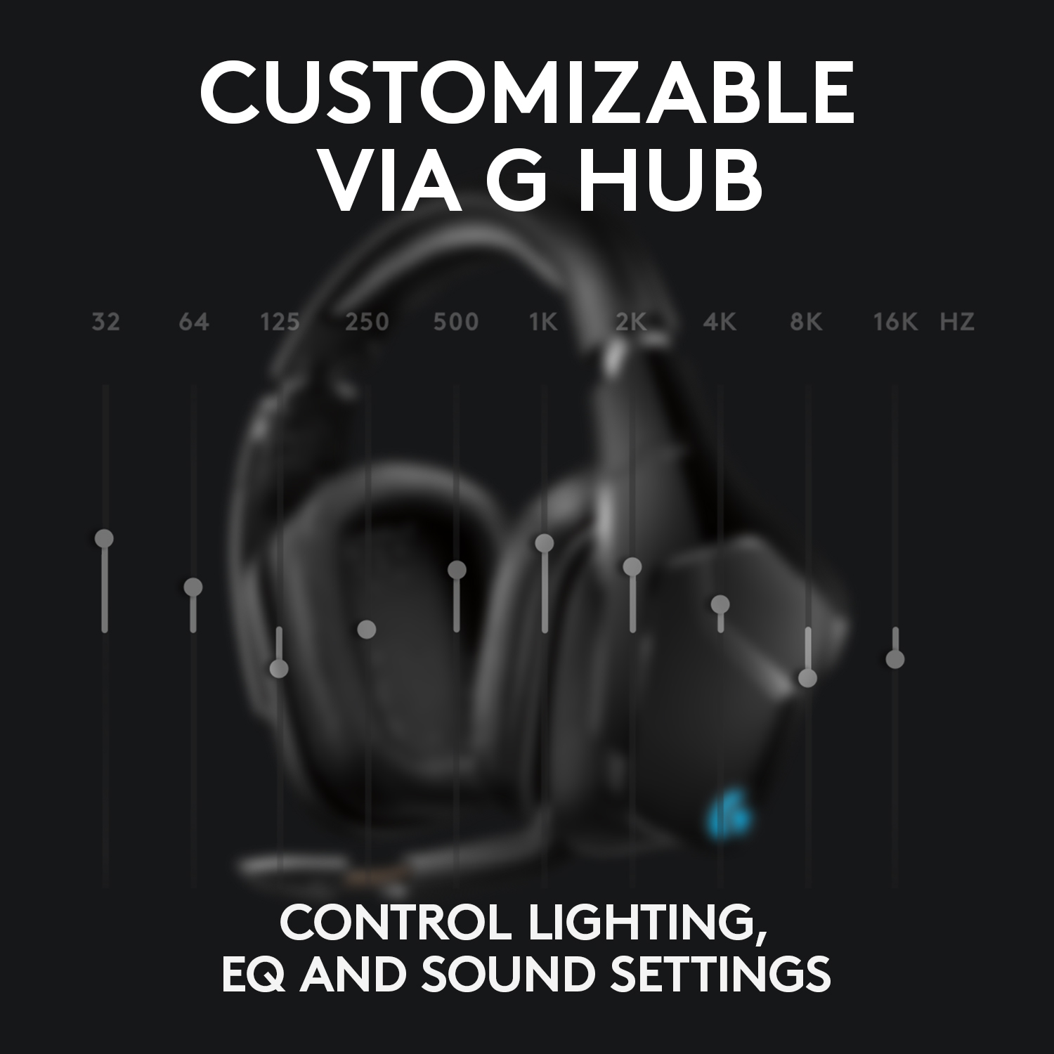 Casque avec paramètres personnalisables, y compris l'égaliseur et l'éclairage.