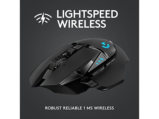 LOGITECH G502 Lightspeed - Gaming- Maus, Kabellos Lightspeed Technologie, 16000 dpi, Schwarz