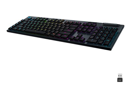 LOGITECH G915 LIGHTSPEED RGB - Gaming Tastatur, Kabelgebunden und Kabellos, QWERTZ, Mechanisch, Logitech Romer G Tactile, Schwarz