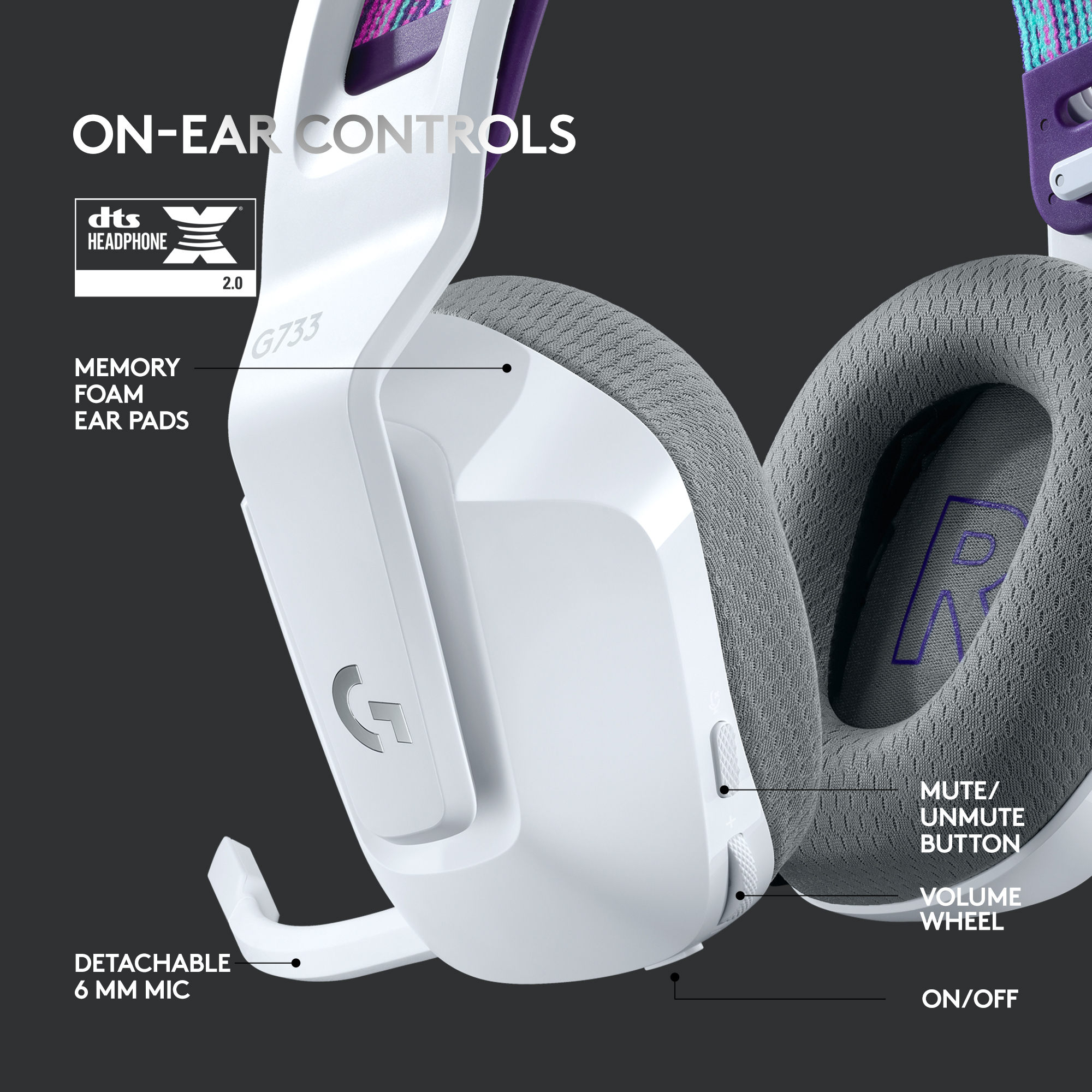 Logitech G305 Mouse Gaming Wireless Bianco + G733 Cuffia Wireless Con Microfono - Kit Gaming