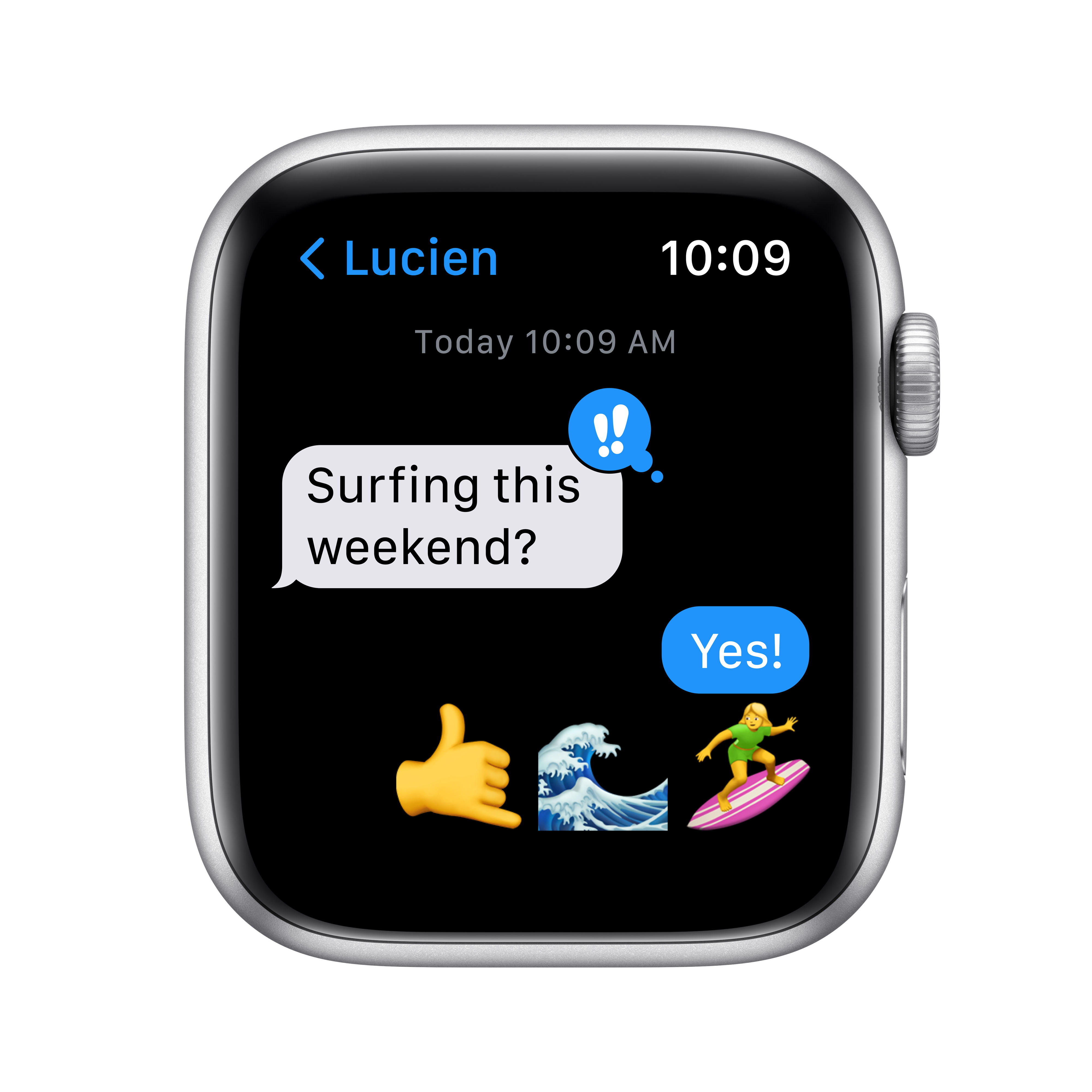APPLE Watch SE 44 mm zilver aluminium / blauwe sportband