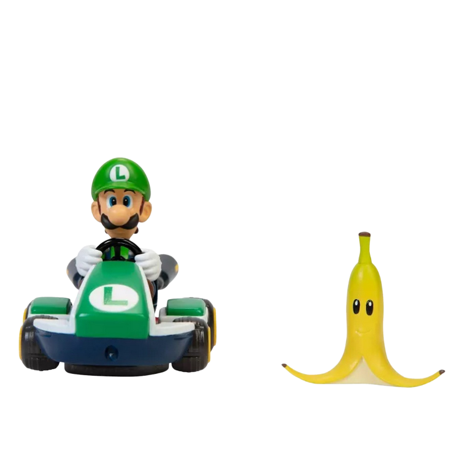 Figura - Sherwood Nintendo Spin Out Mario Kart - Luigi, PVC, 6 cm, Multicolor