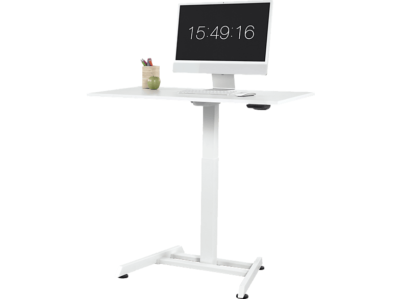 WRK21 elektrisch höhenverstellbarer Schreibtisch 100x60cm weiß Höhenverstellbarer Schreibtisch