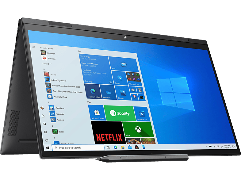 HP ENVY X360 15-EU0357NG, Convertible, 512 16 SSD, 15,6 GB AMD GB Black mit 5500U Nightfall Zoll RAM, Display, Prozessor