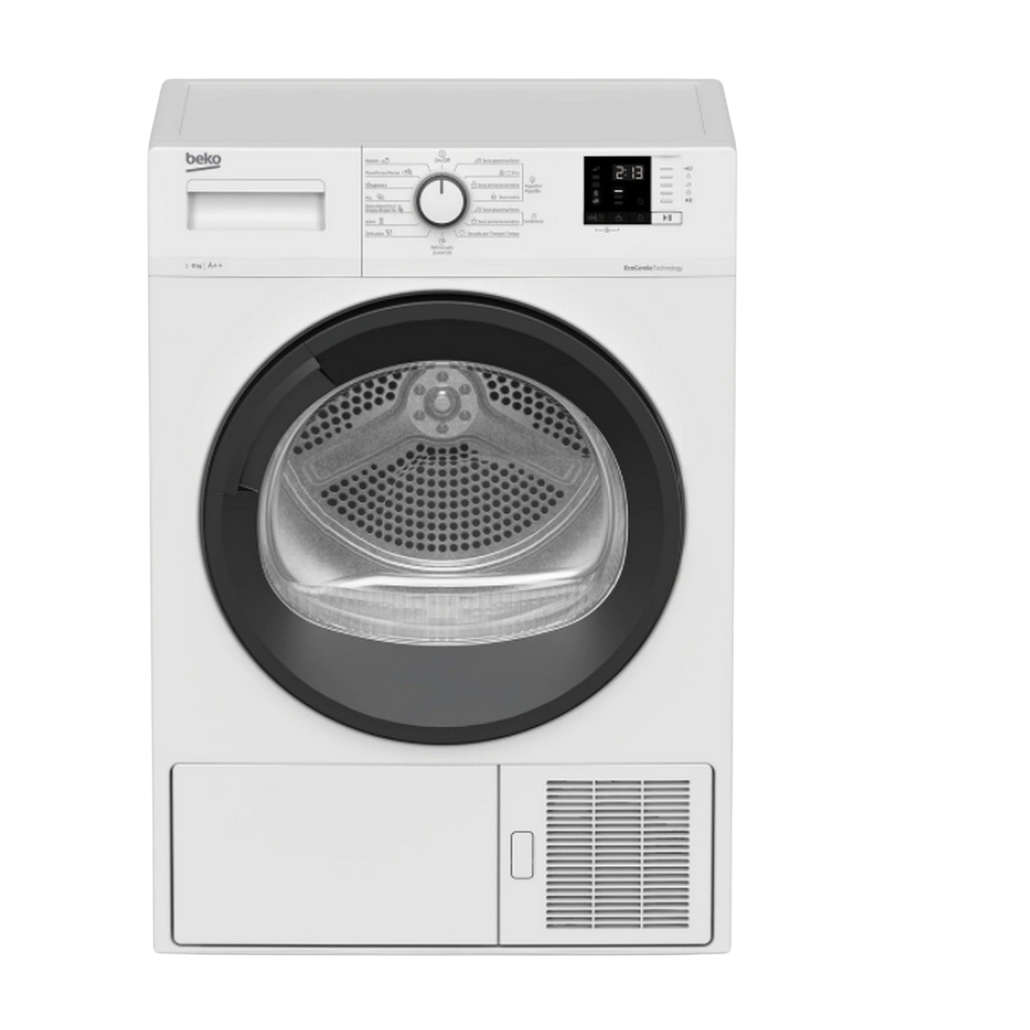 Secadora - Beko DHS 8413 GA1, Bomba de calor, 8 Kg, Blanco